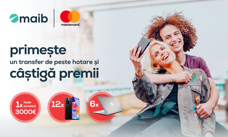 Fast transfers from abroad on the maib card bring you great prizes from maib
