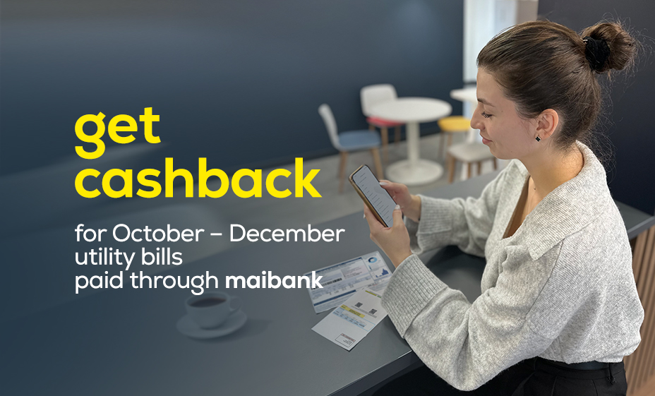 Get cashback for October - December bills paid via maibank