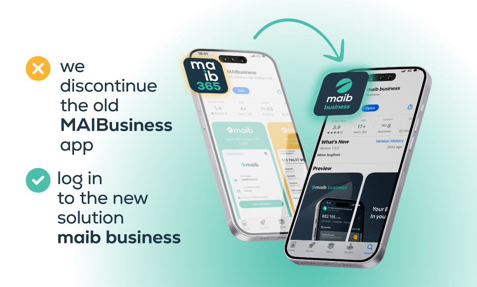 Important: Sign in to the new solution - maib business | maib